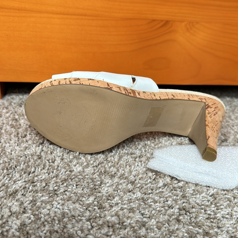 NWB Steve Madden Y2K vintage white leather slip on heels - Picture 8 of 11